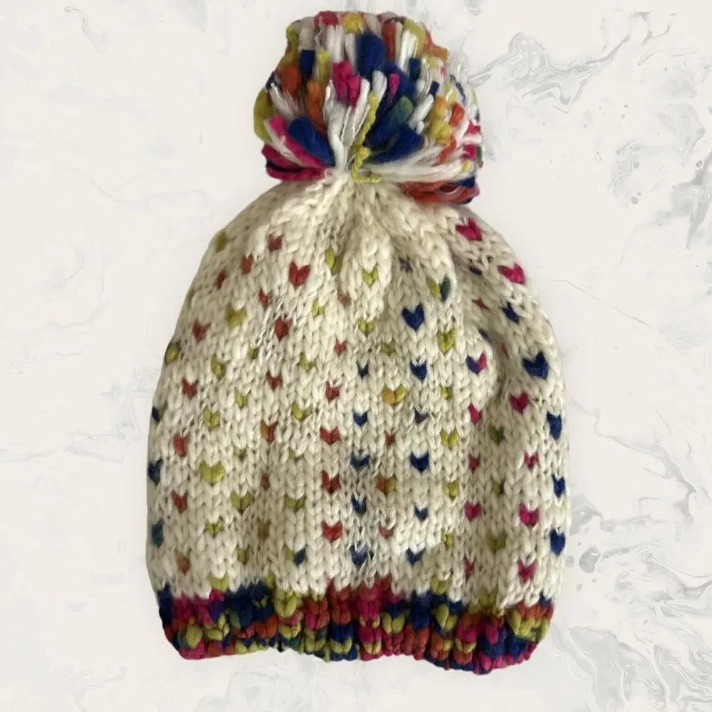 NWT Nordstrom BP. bundle of 3 Knit Beanies - multicolor/Green / Hot Pink - One S